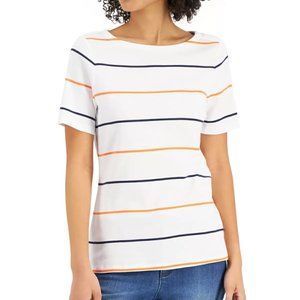 Charter Club Cotton Striped Top, Bright White Cmb -> 3 for 15 Deal